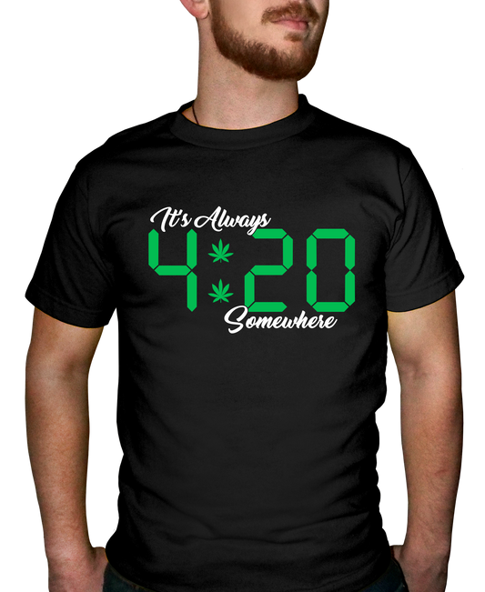 It's Always 420 Somewhere Adult Short Sleeve Tee